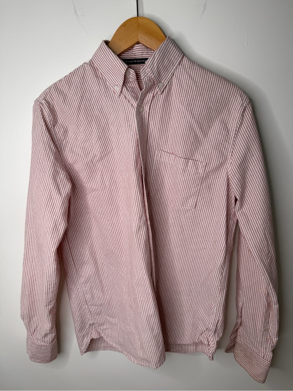 Brandy Melville Women’s Red White Striped Button Down Oxford Shirt Preppy